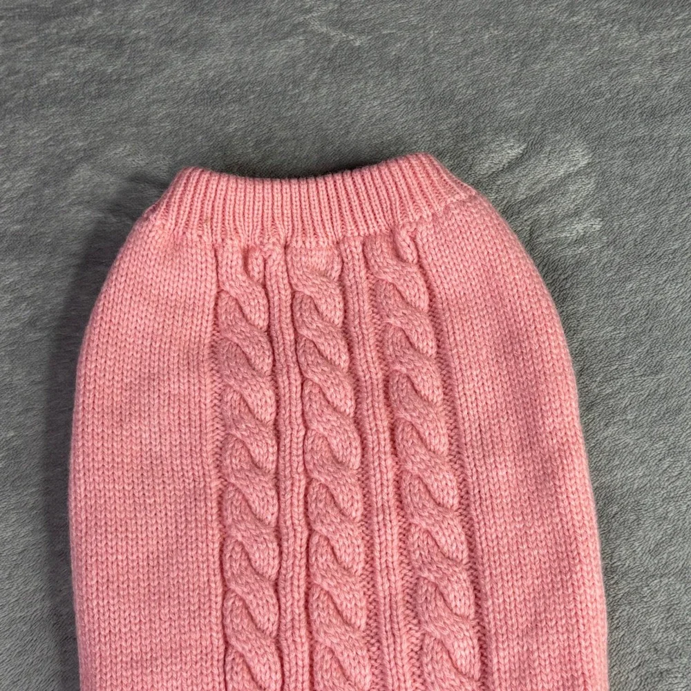 Frisco Cable Knitted Dog Sweater Medium Light Pink Classic Pet Apparel 144260